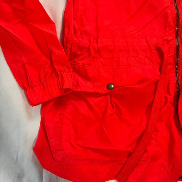 GAP Bright Red Lightweight Waterproof Hooded Drawstring Jacket | Size M - Picture 2 of 5
